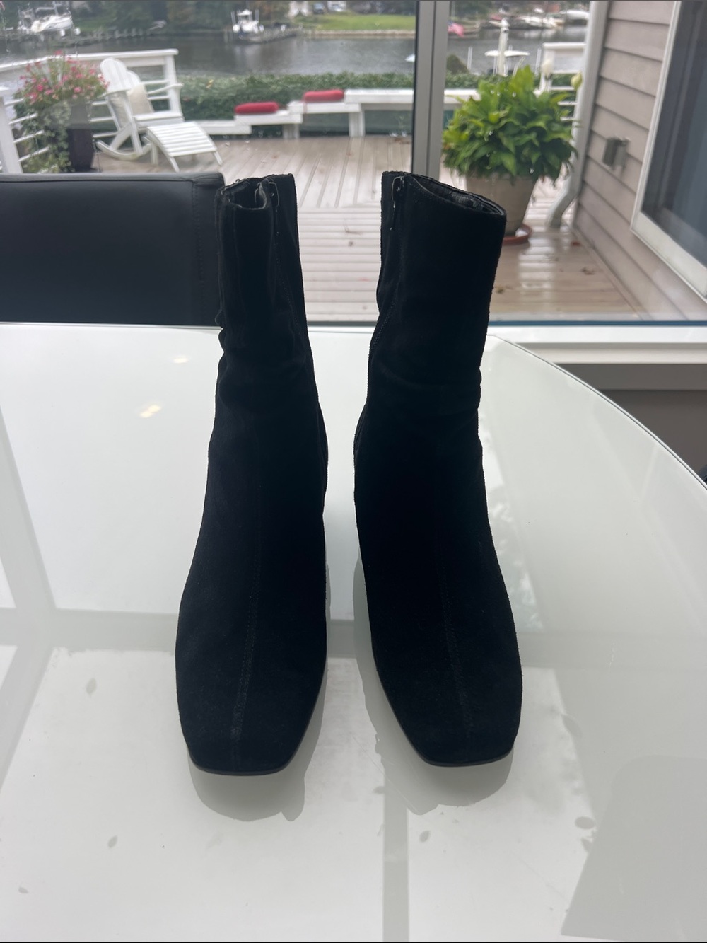 BareTraps NWOT Black Suede Square-Toe Ankle Booties